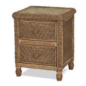 Wwbr 32 2 Drawer Woven Wicker Night Stand Wicker World